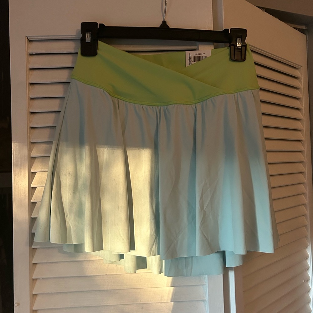 Jadelynn Brooke Light Blue and Lime Skater Skirt